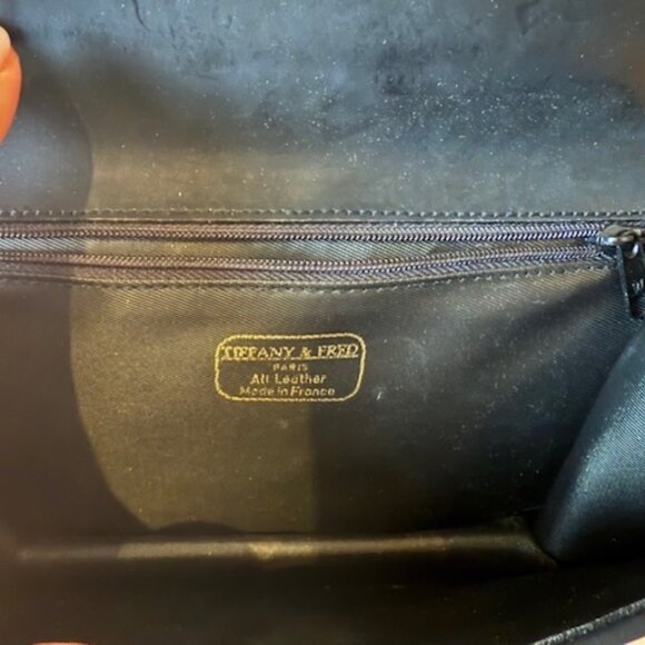 Pre-Loved Vintage Black Leather Tiffany & Fred Paris Purse - Picture 5 of 5